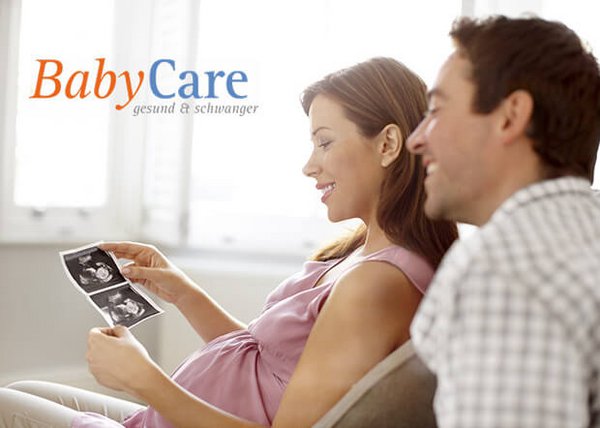 BabyCare Gesund und schwanger Logo auf Grafik mit Paar