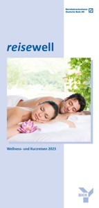 Broschüre reisewell - Wellness- und Gesundheitsreisen 2023, Cover: Paar bei Massage